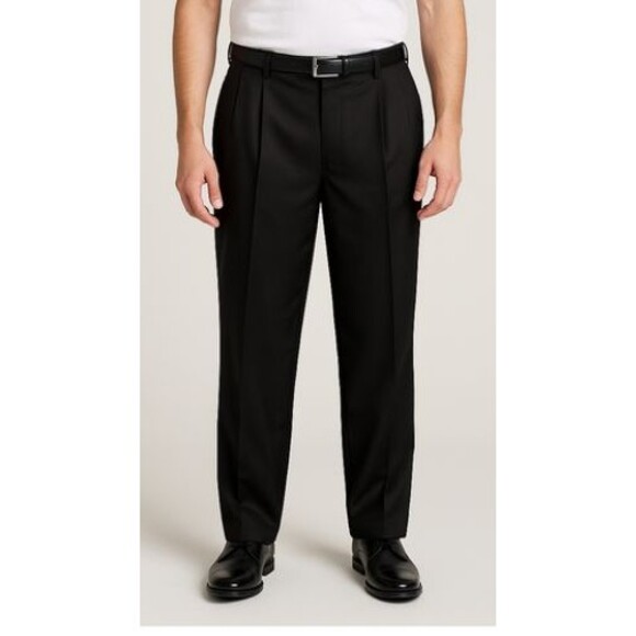Dockers Mens Dress Pants 34x32 Black Classic Fit Trousers Polyester Business‎ - Picture 1 of 8